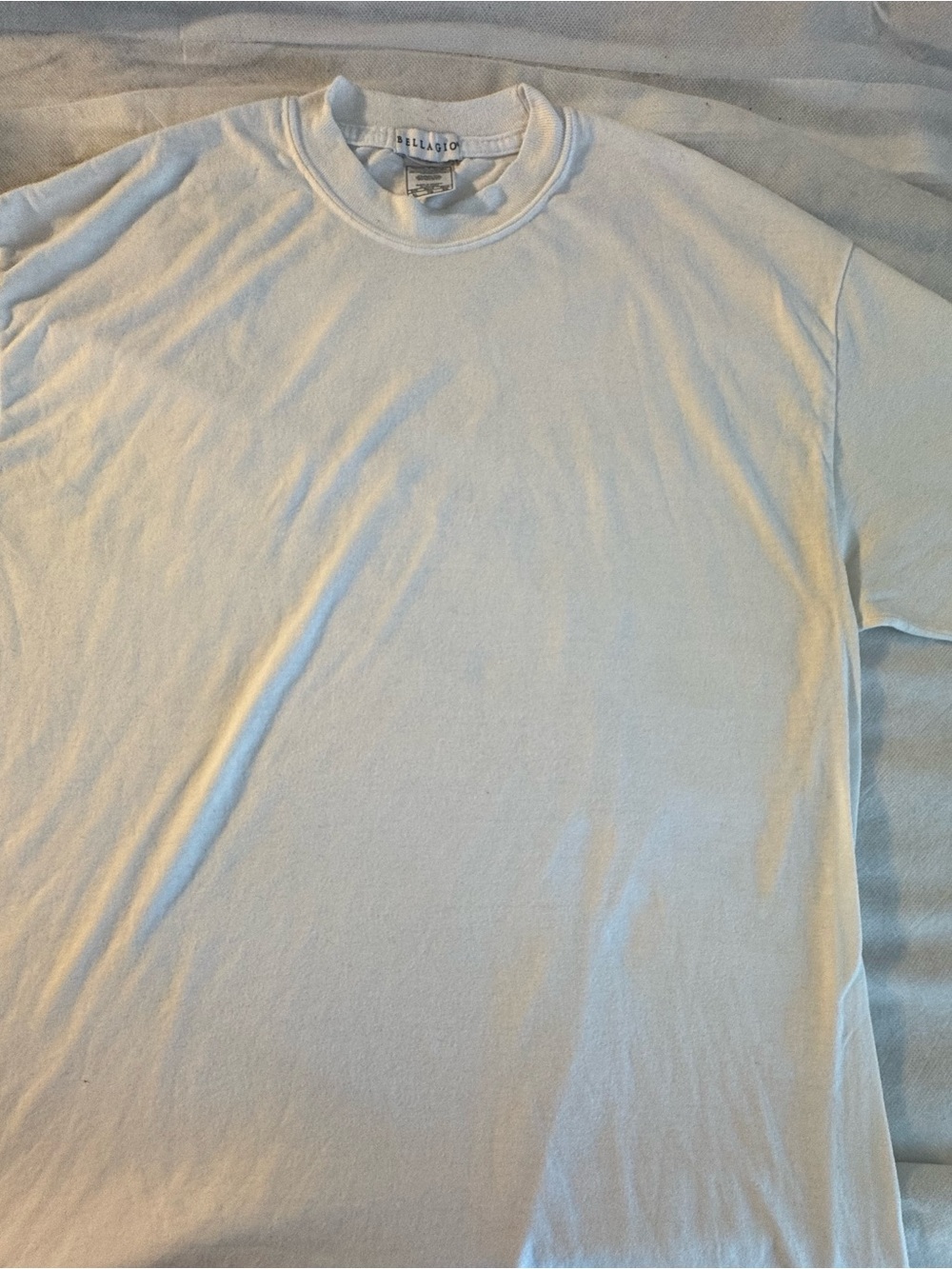 Bellagio Men's Classic White Crew Neck T-Shirt